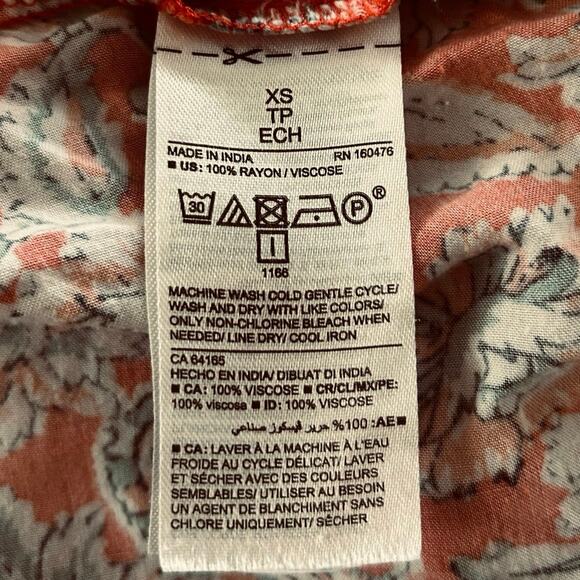 OldNavy Boho Hippie Maxi Dress Women Sleeveless Red Made in India Spring Size XS - Picture 7 of 8